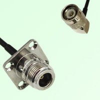 N Female 4 Hole Panel Mount to TNC Male Right Angle  RF Cable Assembly