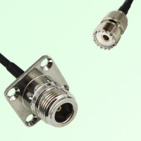 N Female 4 Hole Panel Mount to UHF Female  RF Cable Assembly