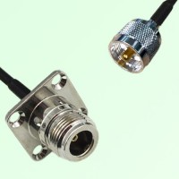 N Female 4 Hole Panel Mount to UHF Male  RF Cable Assembly