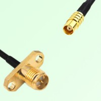 RP SMA Female 2 Hole Panel Mount to MCX Female  RF Cable Assembly
