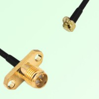 RP SMA Female 2 Hole Panel Mount to MCX Male RA  RF Cable Assembly