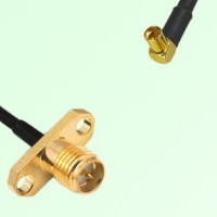 RP SMA Female 2 Hole Panel Mount to MMCX Female RA RF Cable Assembly RP SMA Female 2 Hole Panel Mount to MMCX Female RA RF Cable Assembly