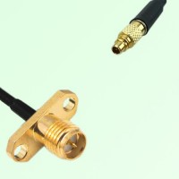 RP SMA Female 2 Hole Panel Mount to MMCX Male  RF Cable Assembly