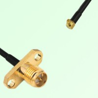 RP SMA Female 2 Hole Panel Mount to MMCX Male RA  RF Cable Assembly