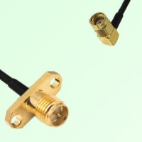 RP SMA Female 2 Hole Panel Mount to RP SMA Male RA RF Cable Assembly RP SMA Female 2 Hole Panel Mount to RP SMA Male RA RF Cable Assembly