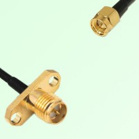 RP SMA Female 2 Hole Panel Mount to SMA Male  RF Cable Assembly