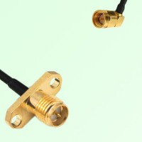 RP SMA Female 2 Hole Panel Mount to SMA Male RA  RF Cable Assembly