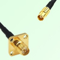 RP SMA Female 4 Hole Panel Mount to MCX Female  RF Cable Assembly