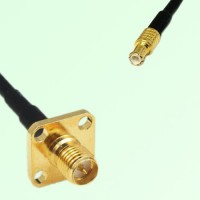 RP SMA Female 4 Hole Panel Mount to MCX Male  RF Cable Assembly
