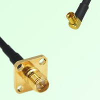 RP SMA Female 4 Hole Panel Mount to MMCX Female RA  RF Cable Assembly