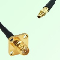 RP SMA Female 4 Hole Panel Mount to MMCX Male  RF Cable Assembly
