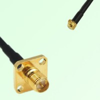 RP SMA Female 4 Hole Panel Mount to MMCX Male RA  RF Cable Assembly