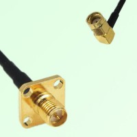 RP SMA Female 4 Hole Panel Mount to RP SMA Male RA  RF Cable Assembly
