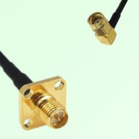RP SMA Female 4 Hole Panel Mount to RP SMA Male RA RF Cable Assembly RP SMA Female 4 Hole Panel Mount to RP SMA Male RA RF Cable Assembly