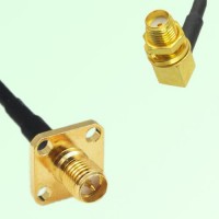 RP SMA Female Panel Mount to SMA Bulkhead Female RA  RF Cable Assembly