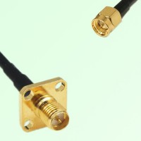 RP SMA Female 4 Hole Panel Mount to SMA Male  RF Cable Assembly
