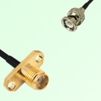 SMA Female 2 Hole Panel Mount to BNC Male  RF Cable Assembly