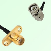 SMA Female 2 Hole Panel Mount to BNC Male RA  RF Cable Assembly