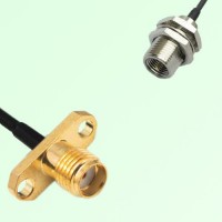 SMA Female 2 Hole Panel Mount to FME Bulkhead Male  RF Cable Assembly