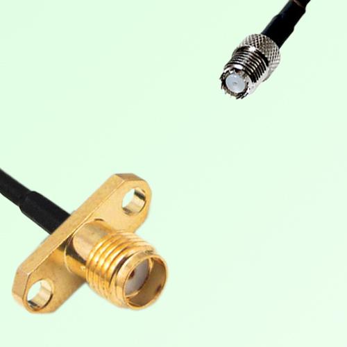 SMA Female 2 Hole Panel Mount to Mini UHF Female  RF Cable Assembly