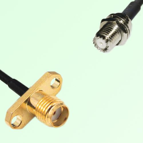 SMA Female Panel Mount to Mini UHF Bulkhead Female  RF Cable Assembly