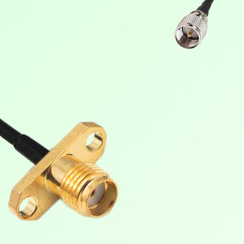 SMA Female 2 Hole Panel Mount to Mini UHF Male RF Cable Assembly SMA Female 2 Hole Panel Mount to Mini UHF Male RF Cable Assembly