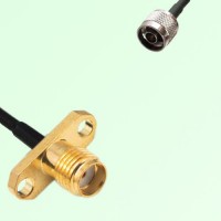 SMA Female 2 Hole Panel Mount to N Male  RF Cable Assembly