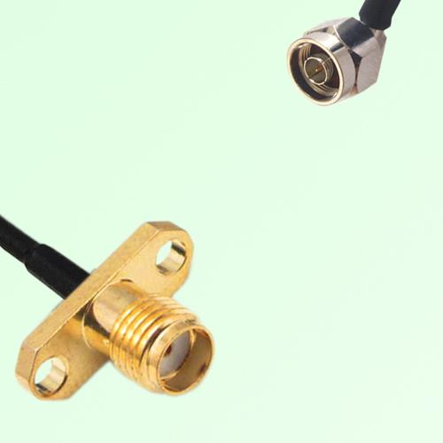 SMA Female 2 Hole Panel Mount to N Male Right Angle  RF Cable Assembly