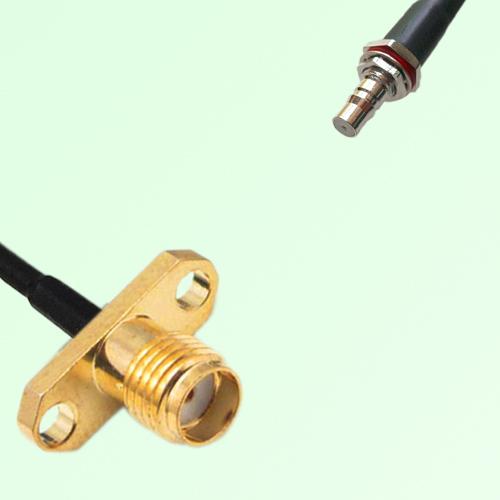 SMA Female Panel Mount to QMA Bulkhead Female  RF Cable Assembly