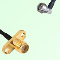 SMA Female 2 Hole Panel Mount to QN Male RA  RF Cable Assembly