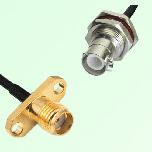 SMA Female Panel Mount to RP BNC Bulkhead Female  RF Cable Assembly