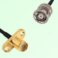 SMA Female 2 Hole Panel Mount to RP BNC Male  RF Cable Assembly