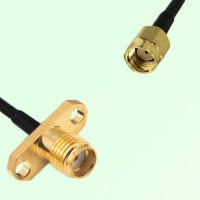 SMA Female 2 Hole Panel Mount to RP SMA Male  RF Cable Assembly