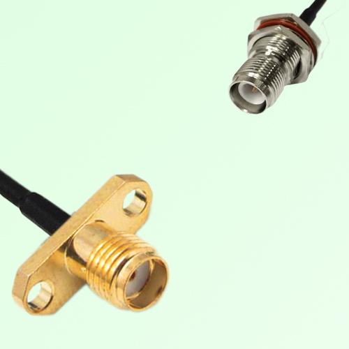 SMA Female Panel Mount to RP TNC Bulkhead Female RF Cable Assembly SMA Female Panel Mount to RP TNC Bulkhead Female RF Cable Assembly