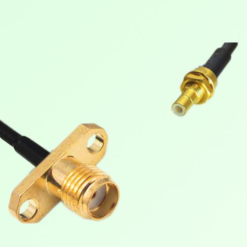 SMA Female 2 Hole Panel Mount to SMB Bulkhead Male  RF Cable Assembly