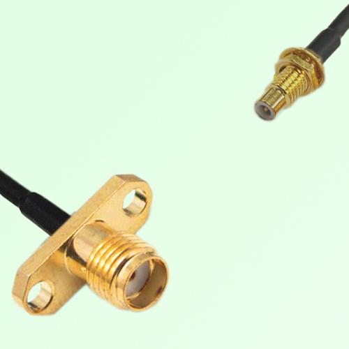 SMA Female 2 Hole Panel Mount to SMC Bulkhead Male  RF Cable Assembly
