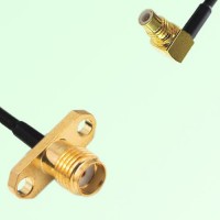 SMA Female 2 Hole Panel Mount to SMC Male RA  RF Cable Assembly