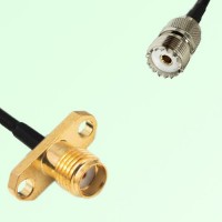 SMA Female 2 Hole Panel Mount to UHF Female  RF Cable Assembly
