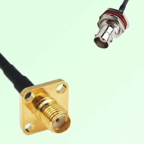 SMA Female Panel Mount to BNC Bulkhead Female  RF Cable Assembly