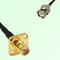 SMA Female 4 Hole Panel Mount to BNC Male  RF Cable Assembly