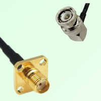 SMA Female 4 Hole Panel Mount to BNC Male RA  RF Cable Assembly