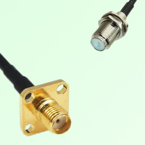 SMA Female 4 Hole Panel Mount to F Bulkhead Female  RF Cable Assembly