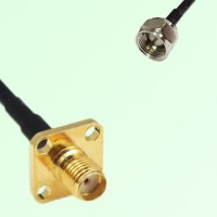 SMA Female 4 Hole Panel Mount to F Male  RF Cable Assembly
