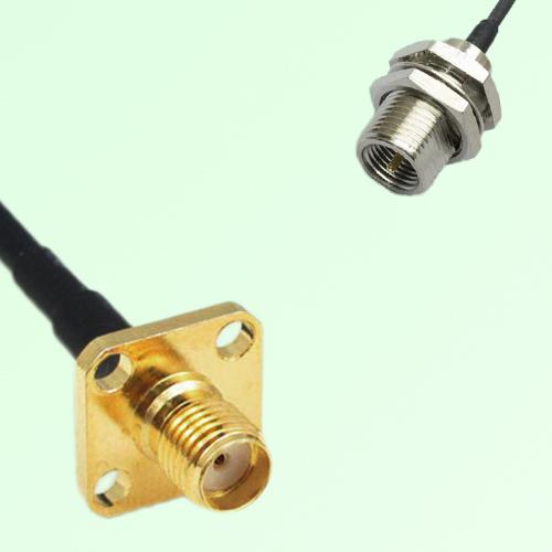 SMA Female 4 Hole Panel Mount to FME Bulkhead Male  RF Cable Assembly
