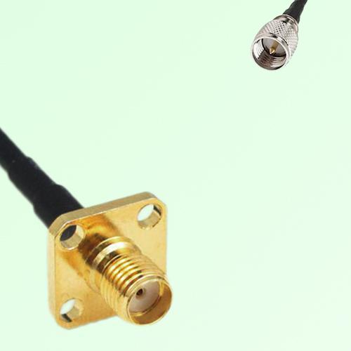 SMA Female 4 Hole Panel Mount to Mini UHF Male RF Cable Assembly SMA Female 4 Hole Panel Mount to Mini UHF Male RF Cable Assembly