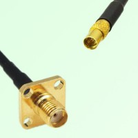 SMA Female 4 Hole Panel Mount to MMCX Female  RF Cable Assembly