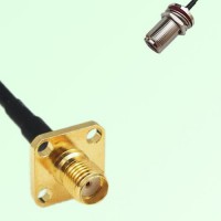 SMA Female 4 Hole Panel Mount to N Bulkhead Female  RF Cable Assembly