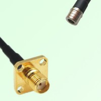 SMA Female 4 Hole Panel Mount to QMA Male  RF Cable Assembly