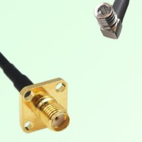 SMA Female 4 Hole Panel Mount to QMA Male RA  RF Cable Assembly