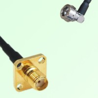 SMA Female 4 Hole Panel Mount to QN Male RA  RF Cable Assembly